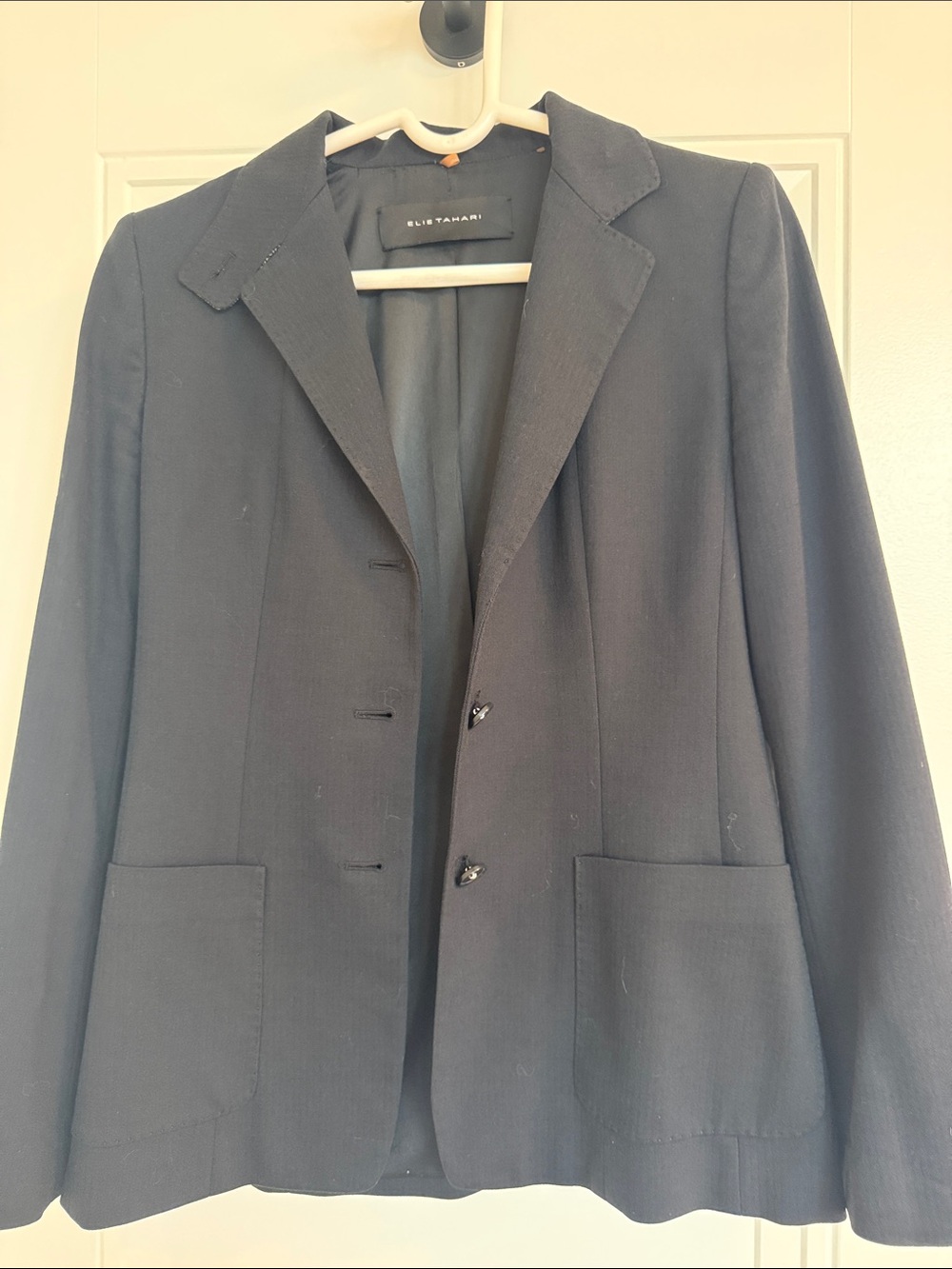 Elie Tahari Black Women's Notch Lapel Blazer